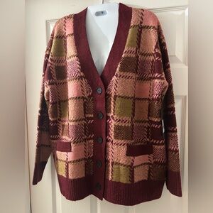 BLACK TAPE Windowpane Cardigan